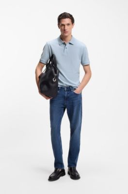 Polo Pallas en piqu&eacute; de coton avec logo brod&eacute;, bleu clair