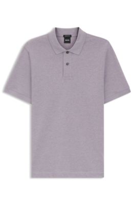 Pallas polo shirt in cotton piqu&eacute; with embroidered logo, Light Purple