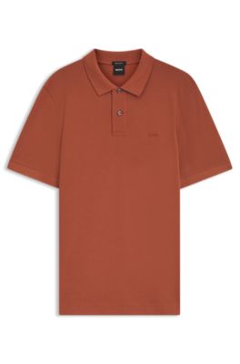 Pallas polo shirt in cotton piqu&eacute; with embroidered logo, Dark Red