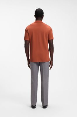 Pallas polo shirt in cotton piqu&eacute; with embroidered logo, Dark Red