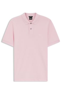 Pallas polo de piqu&eacute; de algod&oacute;n con logo bordado, Rosa claro