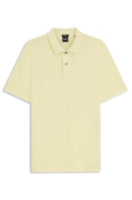 Pallas polo en piqu&eacute; de coton avec logo brod&eacute;, Jaune clair