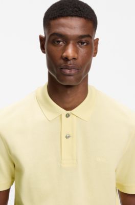 Polo Pallas de piqu&eacute; de algod&oacute;n con logo bordado, Amarillo claro