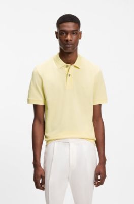 Polo Pallas de piqu&eacute; de algod&oacute;n con logo bordado, Amarillo claro