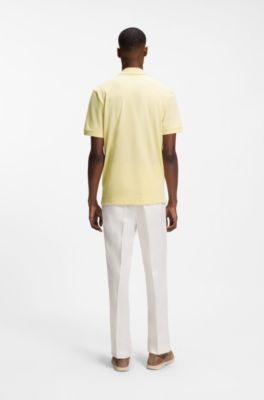 Pallas polo en piqu&eacute; de coton avec logo brod&eacute;, Jaune clair