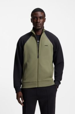 Sudadera de algod&oacute;n con ribetes en contraste, Caqui