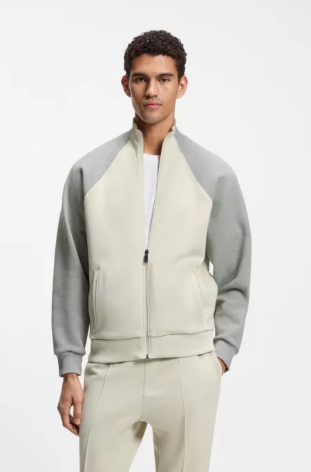 Contrast-piping sweatshirt in a cotton blend