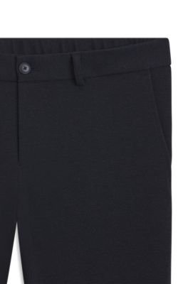 Slim-fit trousers in performance-stretch fabric, Dark Blue
