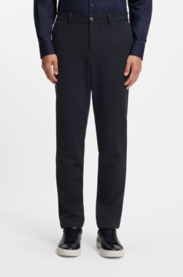 Slim-fit trousers in performance-stretch fabric, Dark Blue