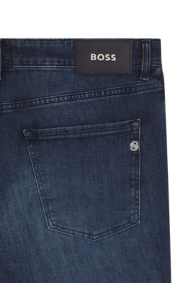 Jean Regular Maine en denim stretch tr&egrave;s doux, Bleu fonc&eacute;