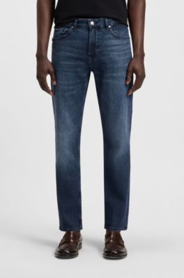 Jean Regular Maine en denim stretch tr&egrave;s doux, Bleu fonc&eacute;