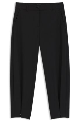 Barrel-leg trousers in stretch twill