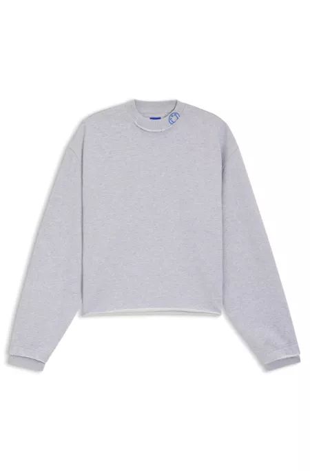 Logo-collar sweatshirt in cotton terry