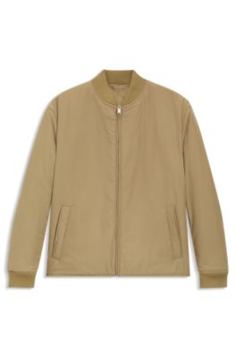 Reversible water-repellent jacket with quilting, Khaki