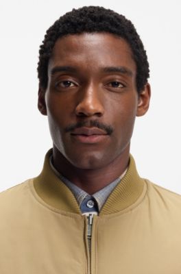 Reversible water-repellent jacket with quilting, Khaki