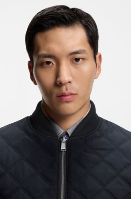 Reversible water-repellent jacket with quilting, Dark Blue