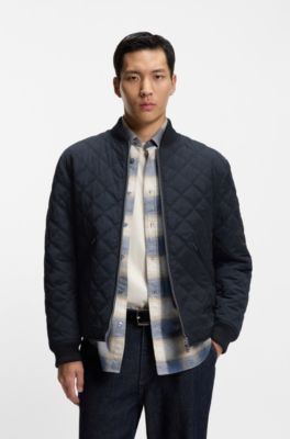 Chaqueta reversible repelente al agua con guateado, Azul oscuro
