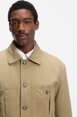 Veste en tissu peau de p&ecirc;che d&eacute;perlant, Kaki