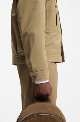 Veste en tissu peau de p&ecirc;che d&eacute;perlant, Kaki