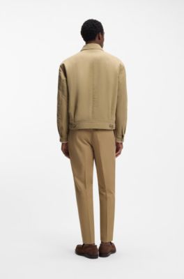 Water-repellent jacket in peached fabric, Khaki