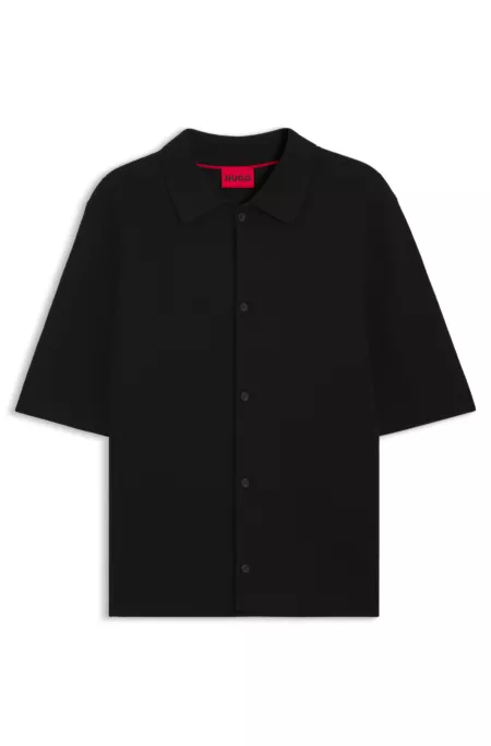 Regular-fit shirt with ribbed structure