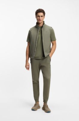 T-shirt Relaxed en coton stretch avec logo ton sur ton, Kaki