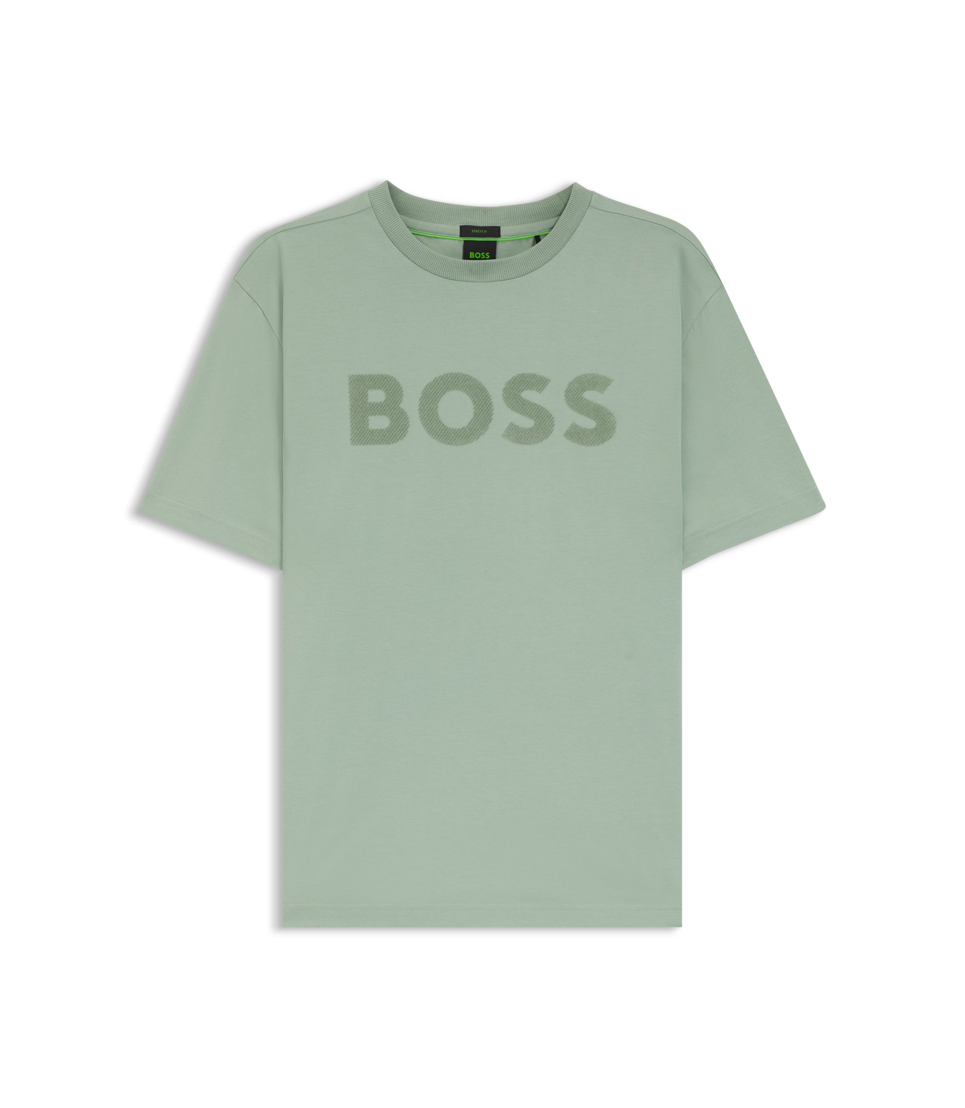 【新品未開封／正規品】HUGO BOSS ロゴTシャツ L ミントグリーン 半袖 BOSS - Tonal-logo T-shirt in stretch cotton - Light Green