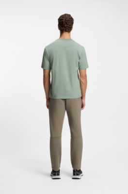 T-shirt Relaxed en coton stretch avec logo ton sur ton, Chaux