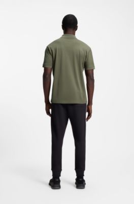 Paddy polo shirt with engineered stripe, Khaki