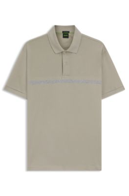 Polo Paddy en coton &agrave; rayures horizontales, Beige clair