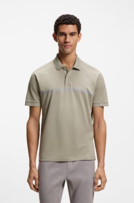 Polo Paddy en coton &agrave; rayures horizontales, Beige clair