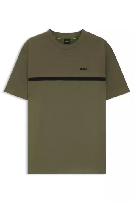 Cotton T-shirt with logo and stripe