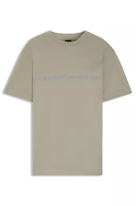 Cotton T-shirt with logo and stripe