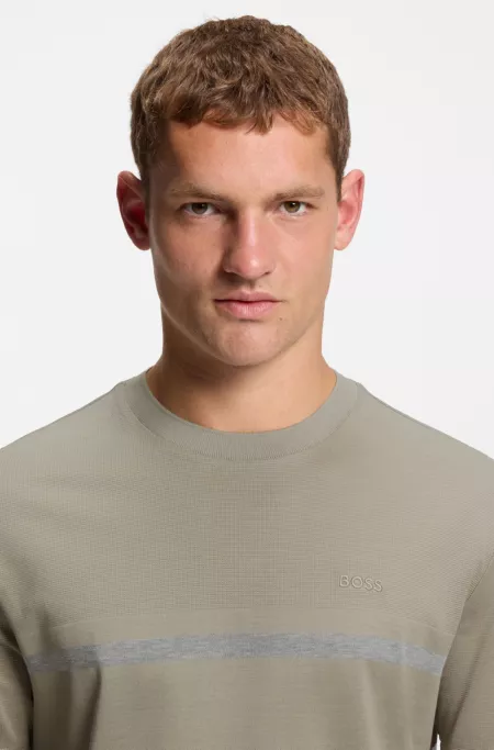 Cotton T-shirt with logo and stripe