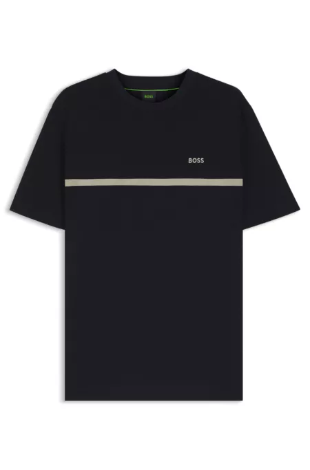 Cotton T-shirt with logo and stripe