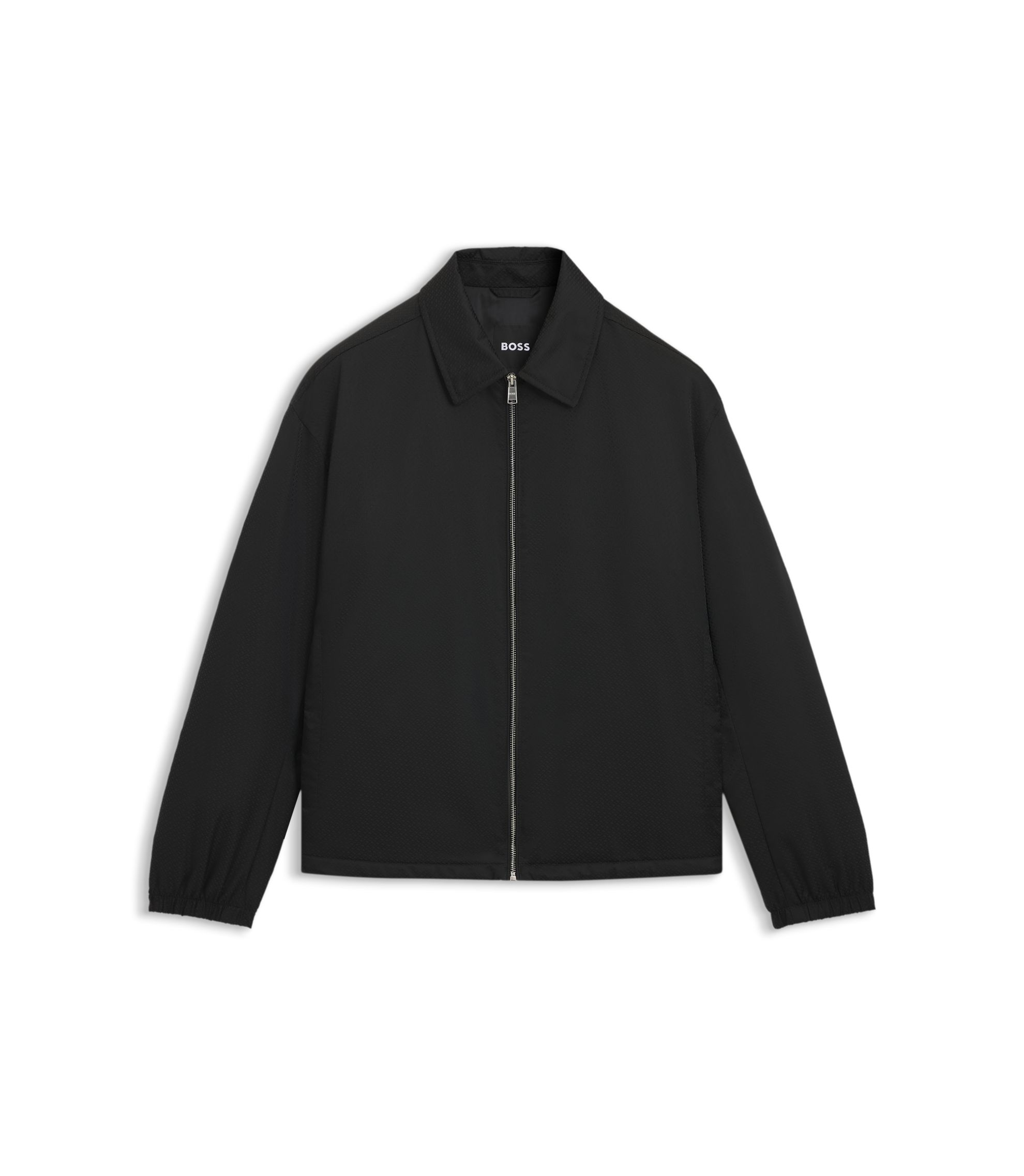 HUGO BOSS gimmick blouson black 短丈 L BOSS - Micro-monogram jacket with water-repellent finish - Black