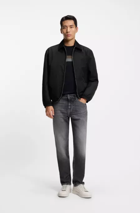 Micro-monogram jacket with water-repellent finish