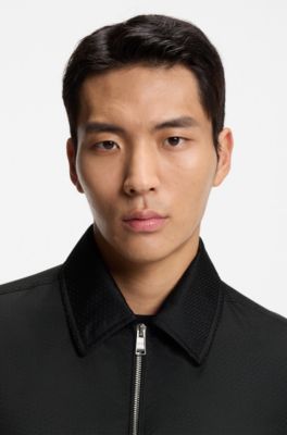 Micro-monogram jacket with water-repellent finish, Black