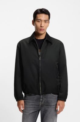 Micro-monogram jacket with water-repellent finish, Black