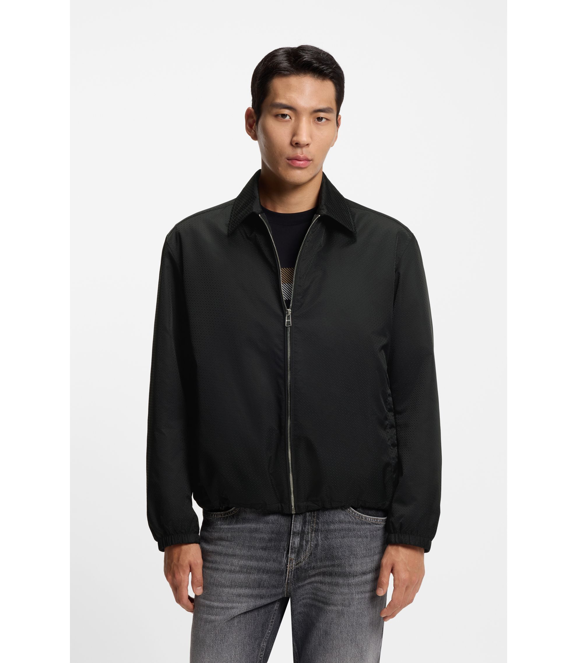 HUGO BOSS ブラック ジャケット サイズL BOSS - Micro-monogram jacket with water-repellent finish - Black