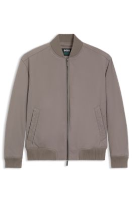 Chaqueta bomber BOSS x ASTON MARTIN en sarga repelente al agua, Gris claro