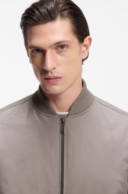 BOSS x ASTON MARTIN bomber jacket in water-repellent twill, Light Grey