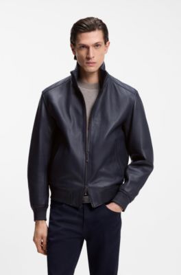 Chaqueta BOSS x ASTON MARTIN de piel, Azul oscuro