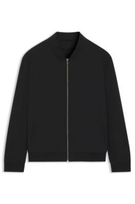 Chaqueta slim fit en tejido otomano el&aacute;stico t&eacute;cnico, Negro