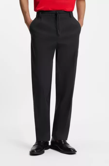 Performance-stretch modern-fit trousers in ottoman fabric