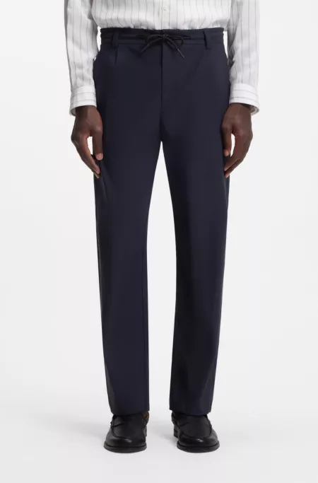 Performance-stretch modern-fit trousers in ottoman fabric