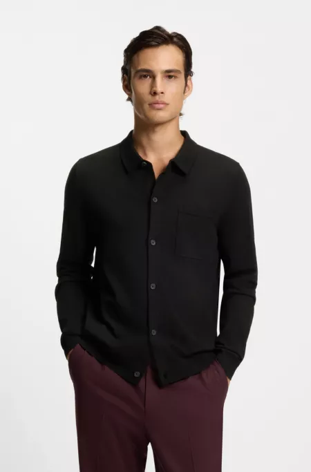 Regular-fit jacket with ribbed trims