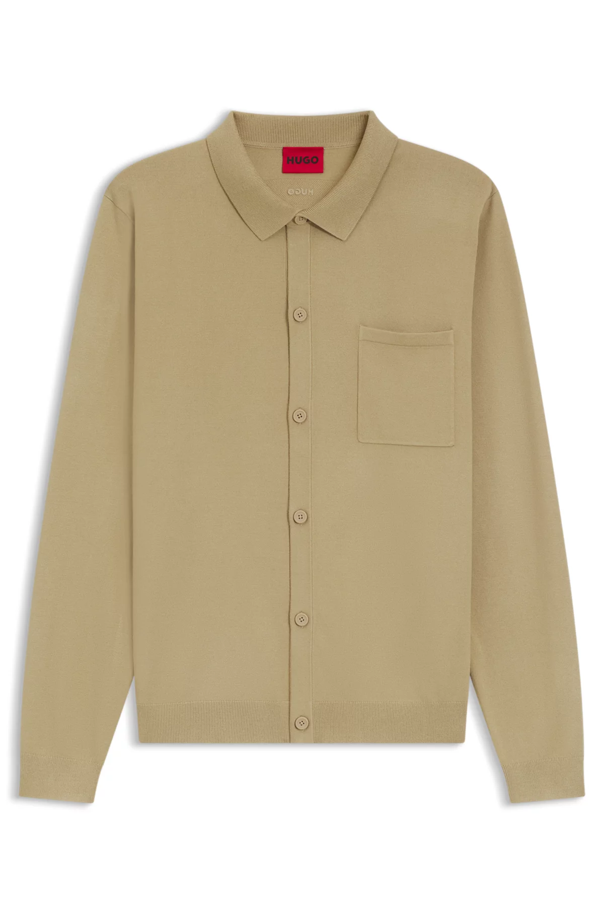 Regular-fit jacket with ribbed trims, Beige