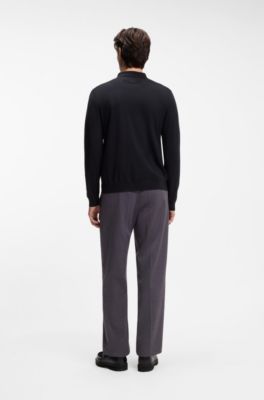 Regular-fit jacket with ribbed trims, Dark Blue