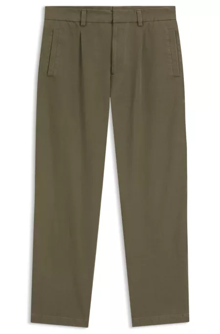 Modern-fit trousers in cotton-blend twill